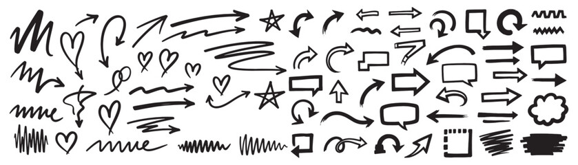 Hand Drawn Doodle Arrow Vector Graphics Collection for Design and Illustration arrow, arrows, doodle, direction