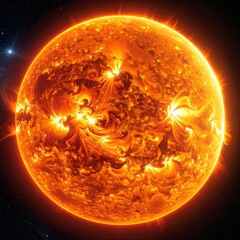 爆発し輝く太陽