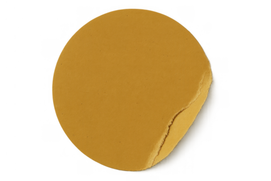 Dalgona candy with an etched circle shape, caramel sugar snack ready for a challenge, transparent background