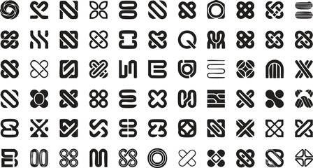 Abstract Interconnected and Knot Geometric Logo Set