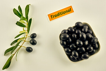 Olive branch with fresh olives