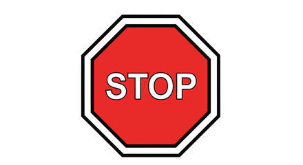 Bold red stop sign for safety campaigns and traffic awareness, promoting caution and control on roads and in projects, conveys urgency and prevention