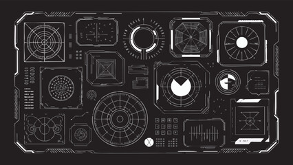 Advanced Futuristic HUD Display and Data Interface Vector