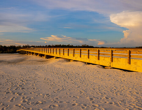 Foot Bridge Over The Estuary, Lovers Key State Park, Florida, USA - Powered by Adobe