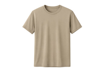 Naklejka premium Plain beige t-shirt with textured fabric isolated on transparent background