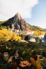 Rocher de la Baume - Sisteron - France - autumn landscape in the mountains
