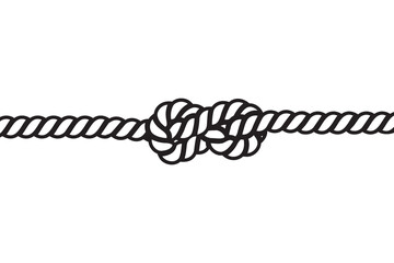 Simple rope vector on white background black and white
