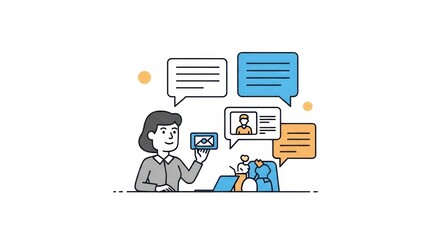 Creative visual illustrating diverse communications methods in modern digital platform