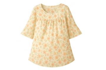 Stylish light floral pattern blouse for women, isolated on transparent background