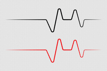heart beat and life line icon set. red and black heart beat line icon set. vector illustration.