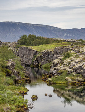 Flosagja canyon and river in Iceland