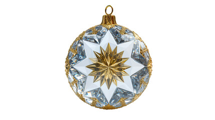 Round Crystal Ornament with Embedded Star Pattern, Brilliant Shine