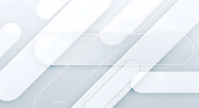 Modern White Abstract Background with Geometric Rounded Lines