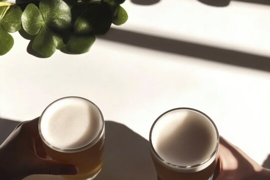 Friends celebrating St.. Patrick's day in green attire