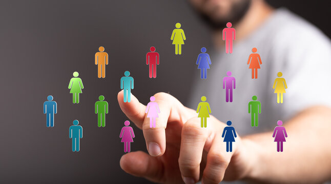 Digital concept: people, communication, touch, screen, connection, business, internet, social media. Representing network, teamwork, global conn