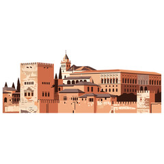 Obraz premium Alhambra Palace Spain Vector