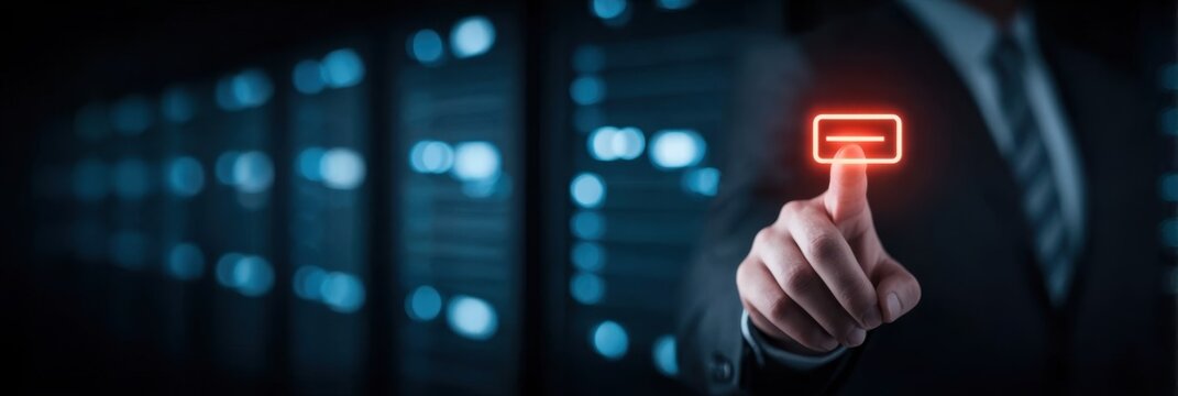 In a futuristic data center, the server handles binary joins of database indexes with the warehouse, automating recovery tasks efficiently