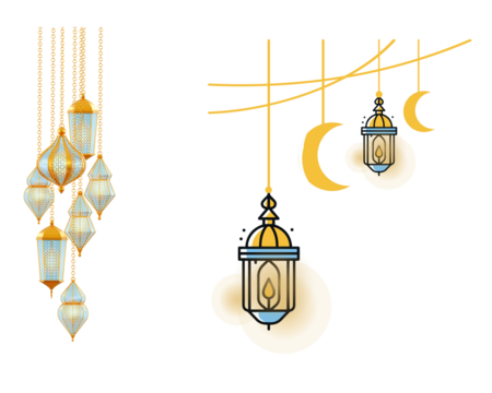 Islamic lanterns hanging with