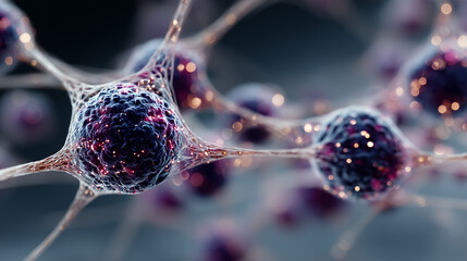 close up of cellular structure, numerous interconnected cells, black and gray tones, soft bokeh effect, abstract background, suitable for scientific publications, health and biology websites, educatio