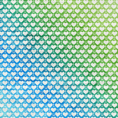 Colorful “I Love You” seamless pattern with white hearts and text on a green-to-blue gradient background, perfect for Valentine’s Day, romantic cards, and digital designs.