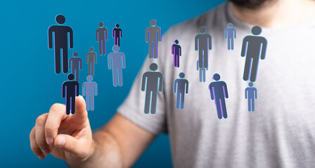 Abstract visual representation of networking and social interaction in the digital space. Community, connection, and collaboration.