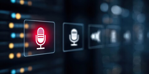 Fototapeta premium Voice protocols managed by the corporation's software are routed to a database server while the firewall monitors connections and prevents any unauthorized access