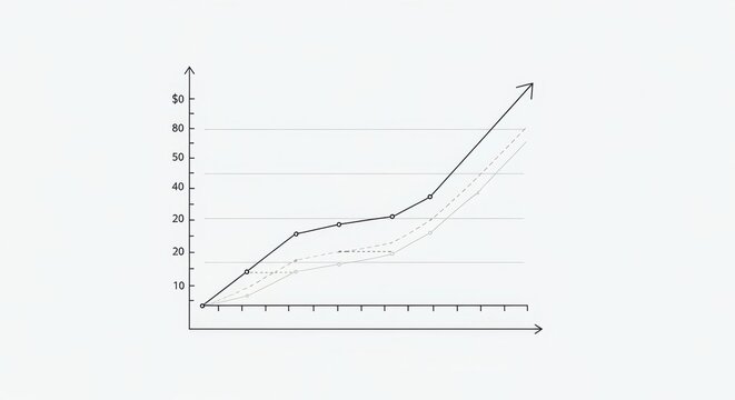Growing exponential chart illustration represents positive trends and future growth potential