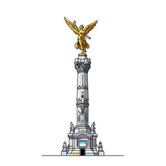 Torre Eiffel Mexico City Angel of Independence Vector