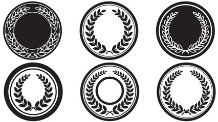 Badge Coin with Laurel Wreath Emblem — Classic Monetary Award and Recognition Symbol for Finance, Wealth and Corporate Honors