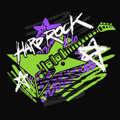 Vibrant grunge guitar design