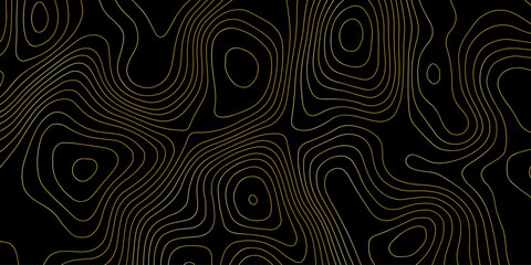 black background with an abstract topographic map pattern featuring wavy contour lines, pattern design element  for geographical representation