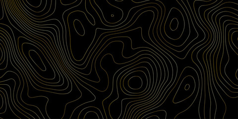black background with an abstract topographic map pattern featuring wavy contour lines, pattern design element  for geographical representation