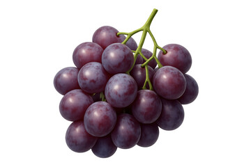 Fototapeta premium Bunch of vibrant red grapes, fresh raw fruit with stem, nutritious snack, transparent background