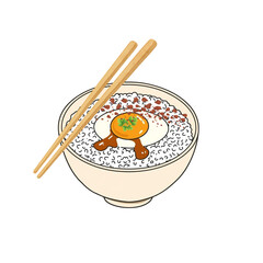 Bean Noodles with Fried Egg 