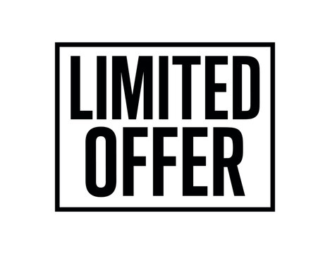 Clean bold typography with text LIMITED OFFER modern condensed font geometric layout isolated on white background minimal vector design commercial lettering style