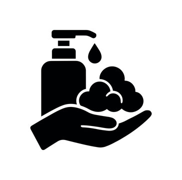 microfoam gentle cleanse symbol flat black solid vector illustration isolated on white background