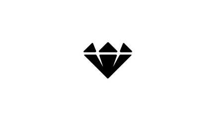 Minimalist black diamond icon or symbol. Simple graphic representation of a precious gemstone on a white background, elegant design.
