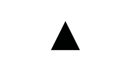 Fototapeta premium Minimalist Black Triangle Geometric Shape Icon on a Clean White Background, Simple Design Element or Abstract Symbol