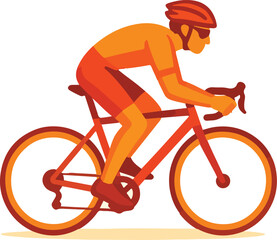 Cyclist in orange and red gear riding a bicycle cycling