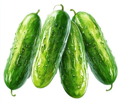 cucumbers isolated on white background
