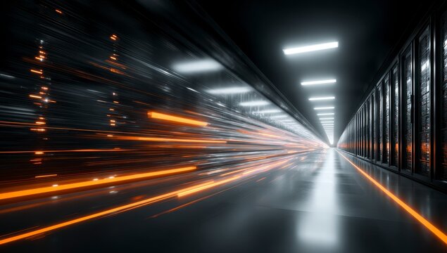 light trails on the road