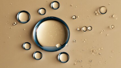 Minimalist Translucent Droplet Cluster | Soft Golden and Blue Highlights
