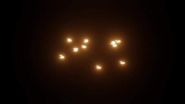 low poly glowing bird animation on black background