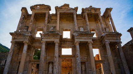 Obraz premium Front Elevation of the Library of Celsus in Ephesus, Turkey