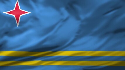 Flag of Aruba. 4k Animated Background. Aruba waving flag 4k