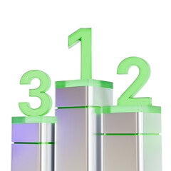 3D icon of a ranking podium featuring positions 1, 2, and 3.