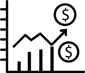 illustration of a dollar sign on a graph