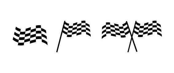 Naklejka premium vector illustration of a racing flag. checkered race flag waving finish line racing flag. speed concept with waving checkered fag.