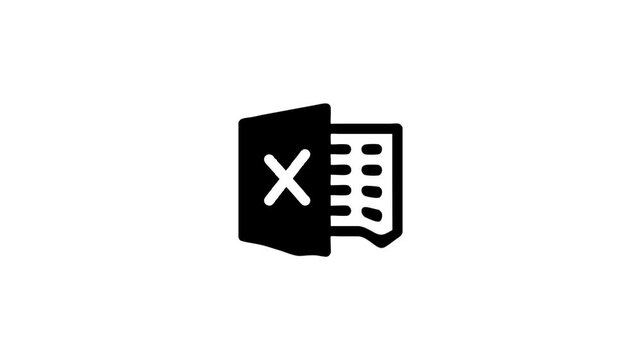 Excel Icon Animation with Melting Effect on White Background