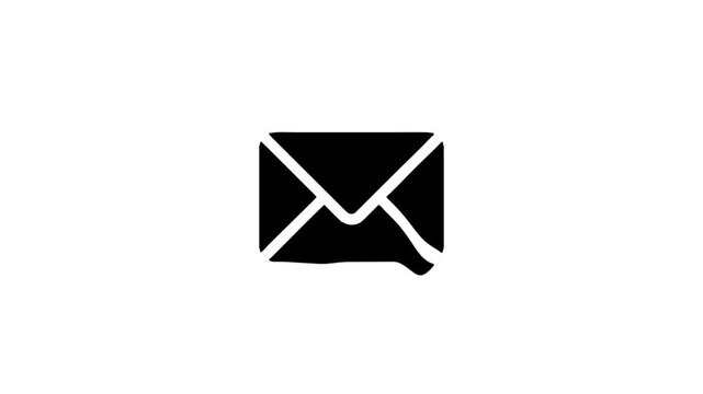 Melting Envelope Icon Animation on White Background